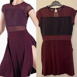 WEISSMAN Dance red dress illusion Costume leotard Land Of All 13648 Adult MA